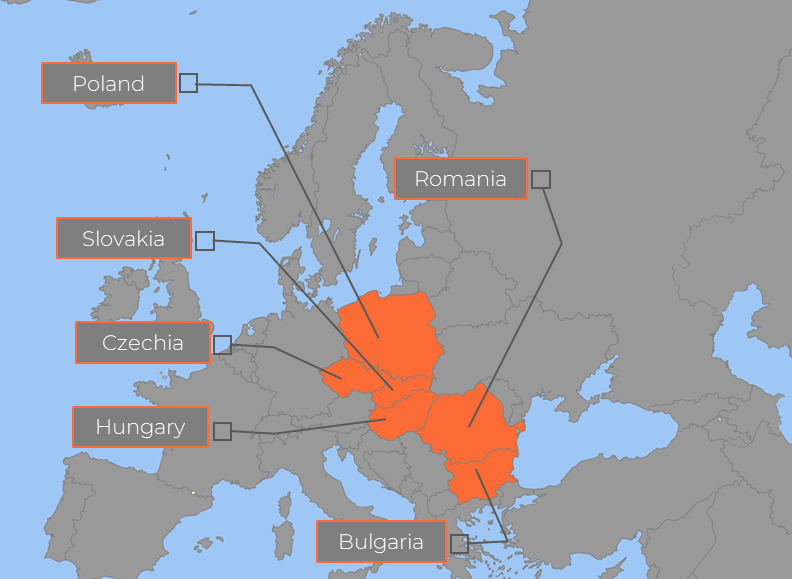 Research professionals countries of operations map